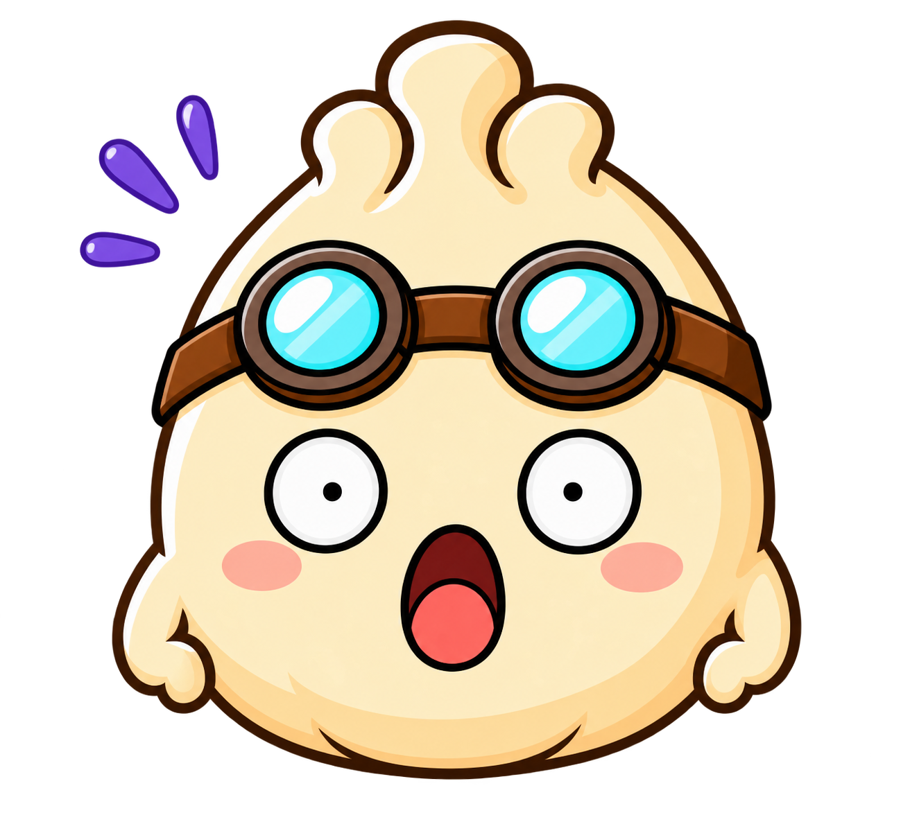 Momo the mascot, surprised by the merch news